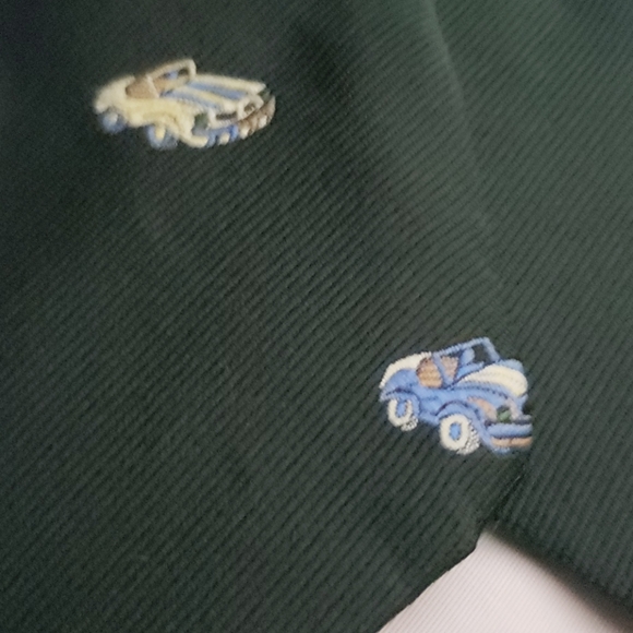 VINTAGE Lee Martin Race Cars Flags Mens Tie - Picture 5 of 6